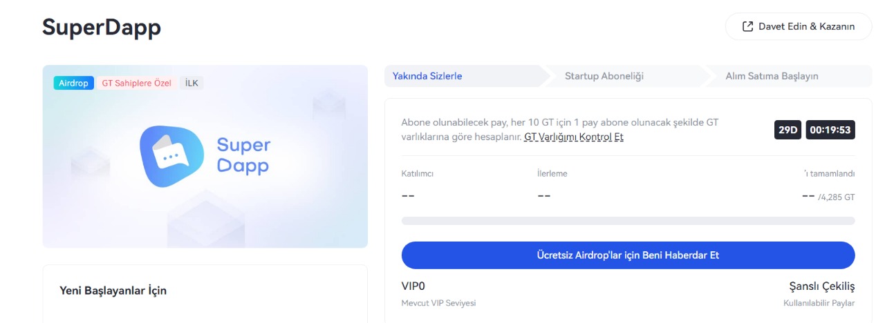 superdapp supr airdrop startup listeleme
