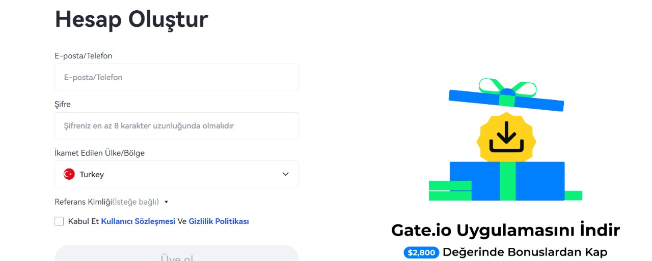 gateio kaydol yeni kullanıcı ödülleri