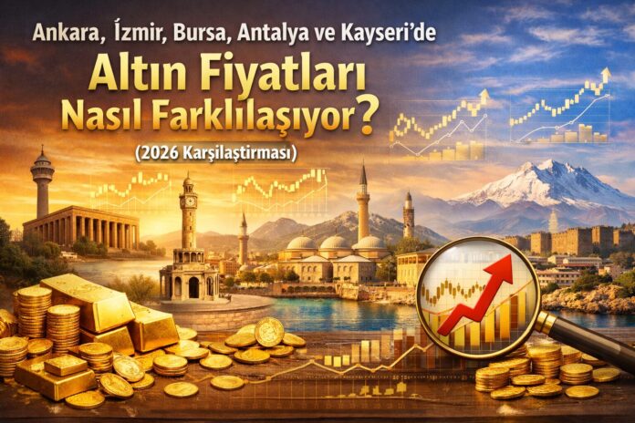 Ankara, İzmir, Bursa, Antalya ve Kayseri altın fiyatları neden farklı? 2026'da şehir bazlı altın piyasası karşılaştırması: kuyumcu merkezleri, yerel dernekler, özel ürünler ve fiyat farkı nedenleri.
